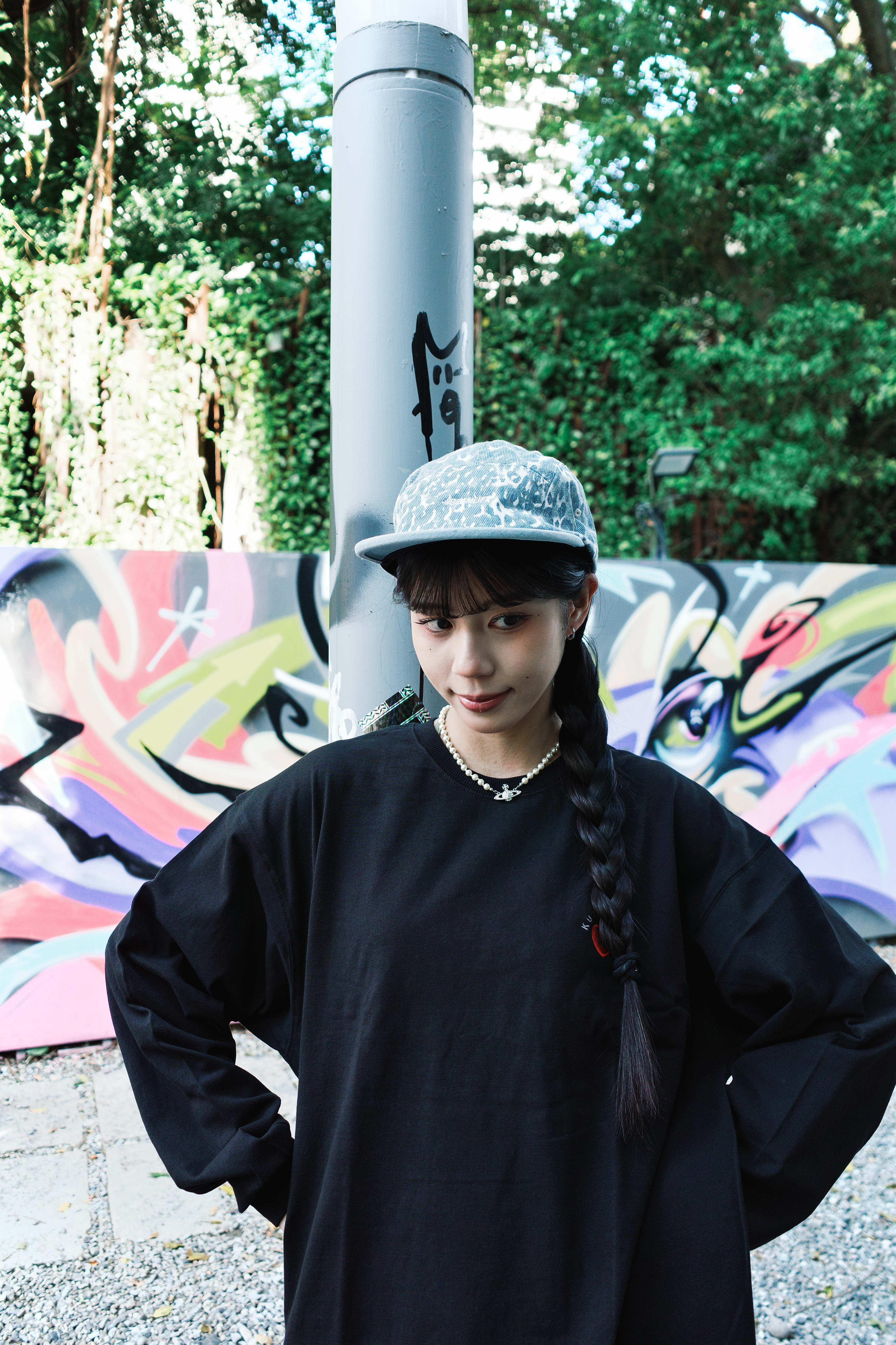 『Always_Good』復古 豹紋 牛仔 刺繡 五分割帽