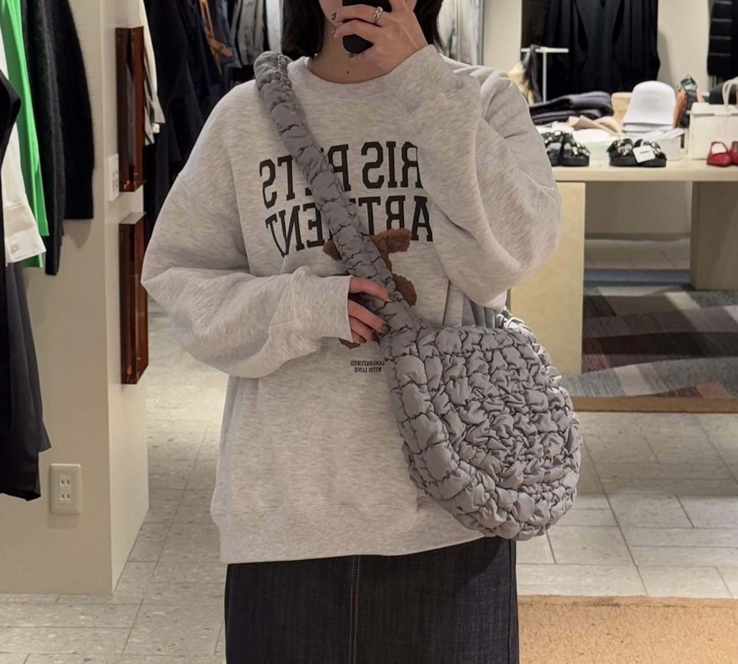 #部分現貨 COS QUILTED OVERSIZED SHOULDER BAG 斜挎 雲朵包 灰色