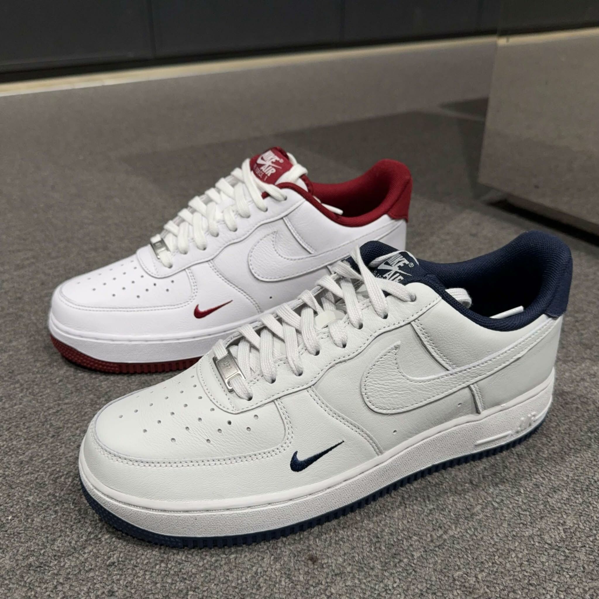 Nike Air Force 1 '07 Lv8 刺繡小勾 白藍hm9483-001、白紅hm9483-100、軍綠hm9483-300