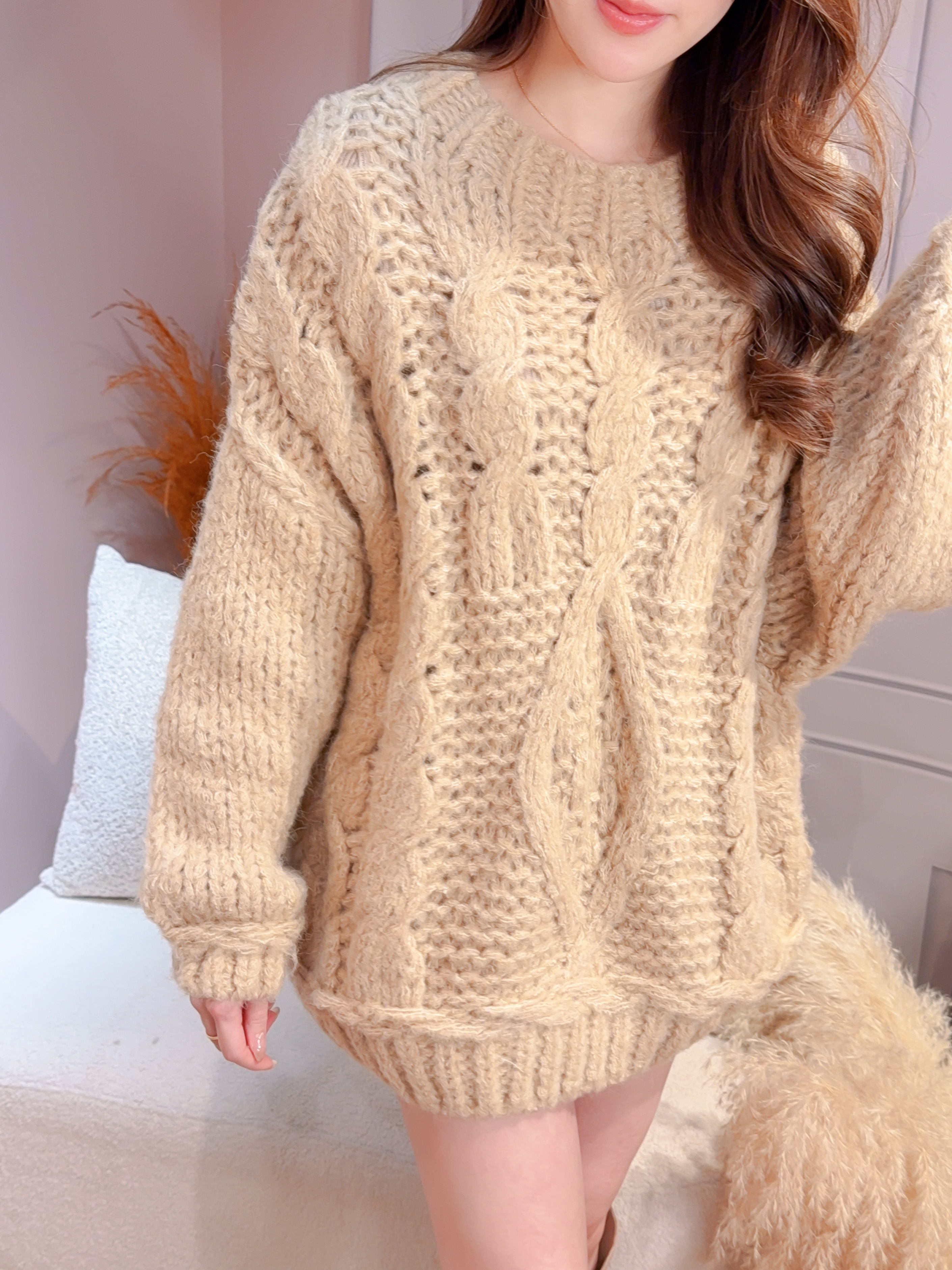 ♥︎慵懶感冷織麻花大毛衣