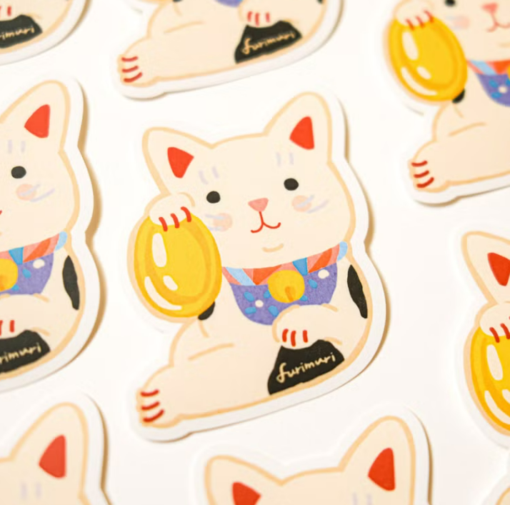 furimuri new year manegi neko sticker