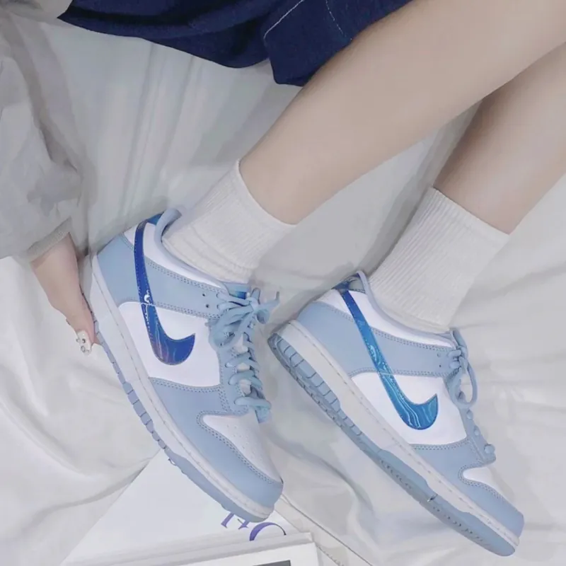 NIKE DUNK LOW 女生大童 Y2K灰藍勾✿✿
