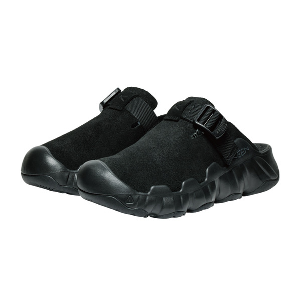 KEEN 男款 HYPERPORT CLOG LEATHER 皮革涼拖鞋 BLACK / 黑