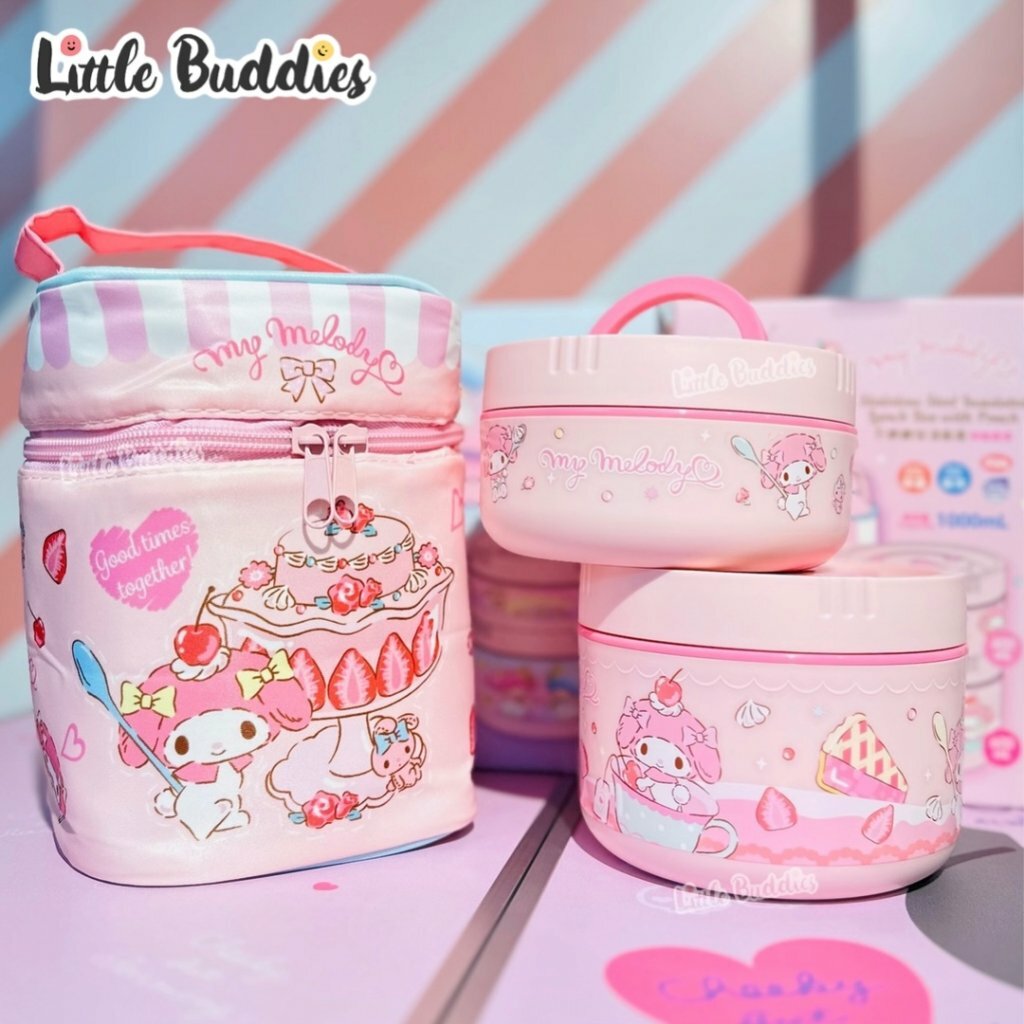 Sanrio 不銹鋼保溫飯盒套裝 (附飯盒袋) 1000ml