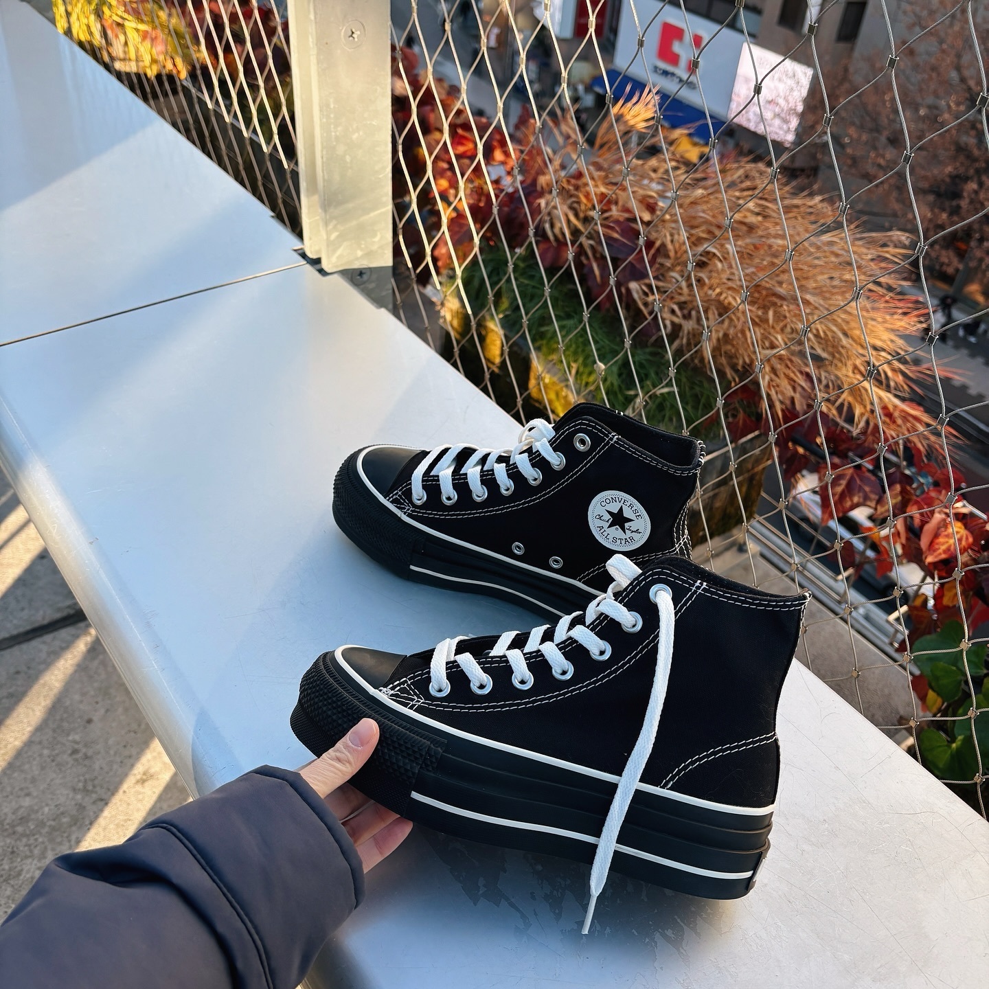 Converse All Star Lifted Overtape ST Hi 日本限定 全黑 外縫線 厚底鞋 31313950