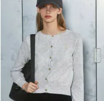 [S] ANOETIC ANC SOLID ROUND CARDIGAN,LIGHT GRAY, SAN64 (SAN64)