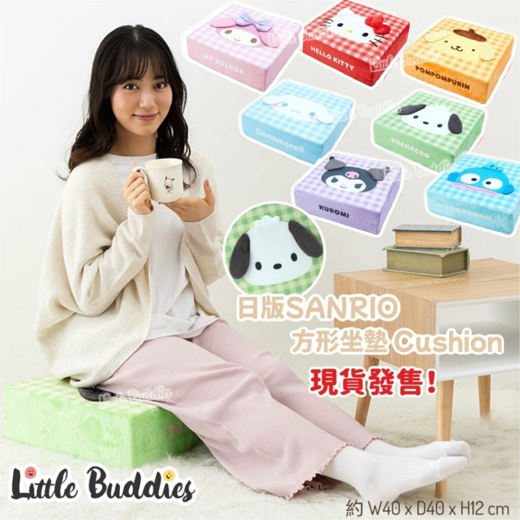 日版Sanrio 方形坐墊咕𠱸 Cushion