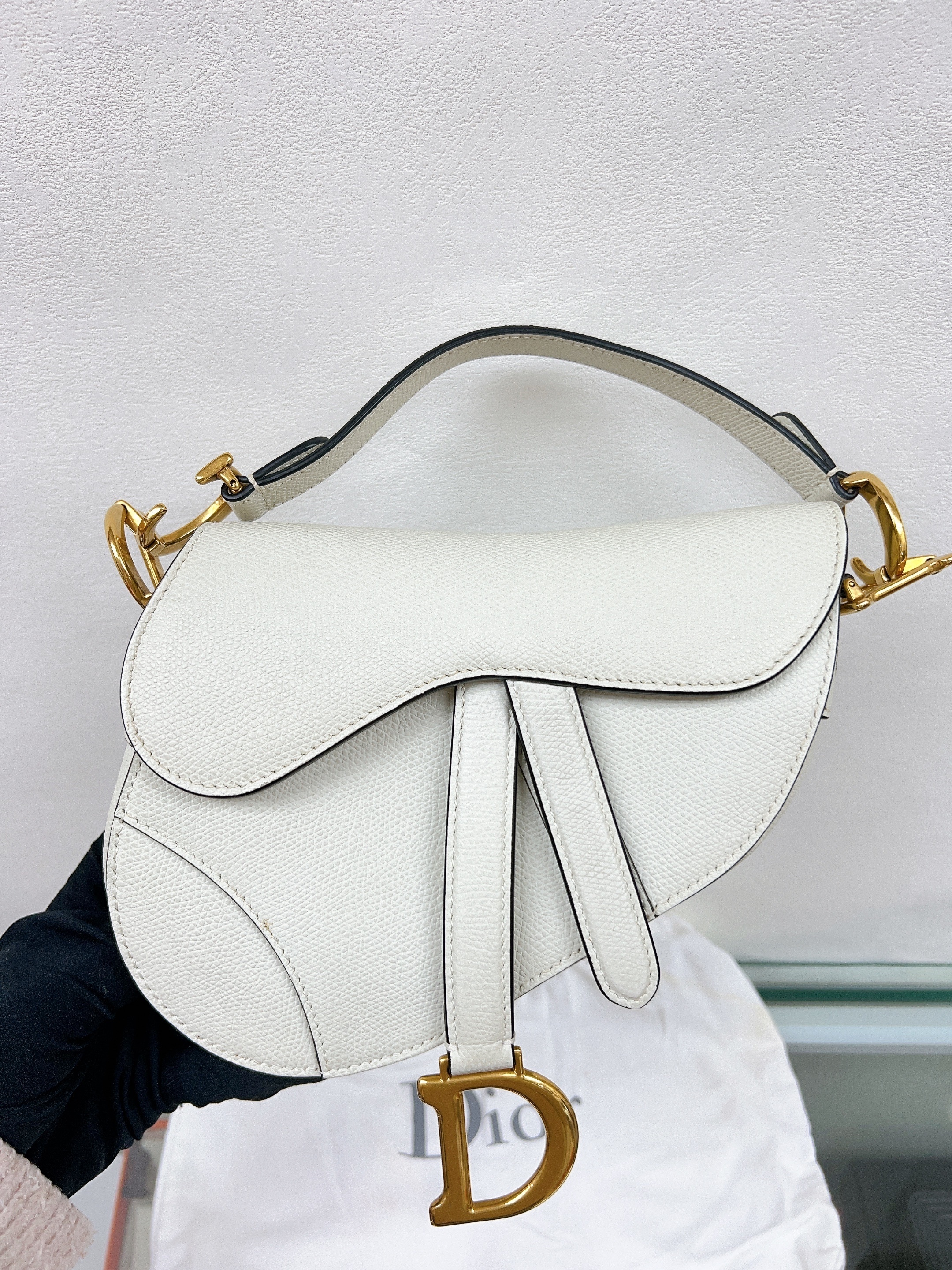 Dior saddle mini white
