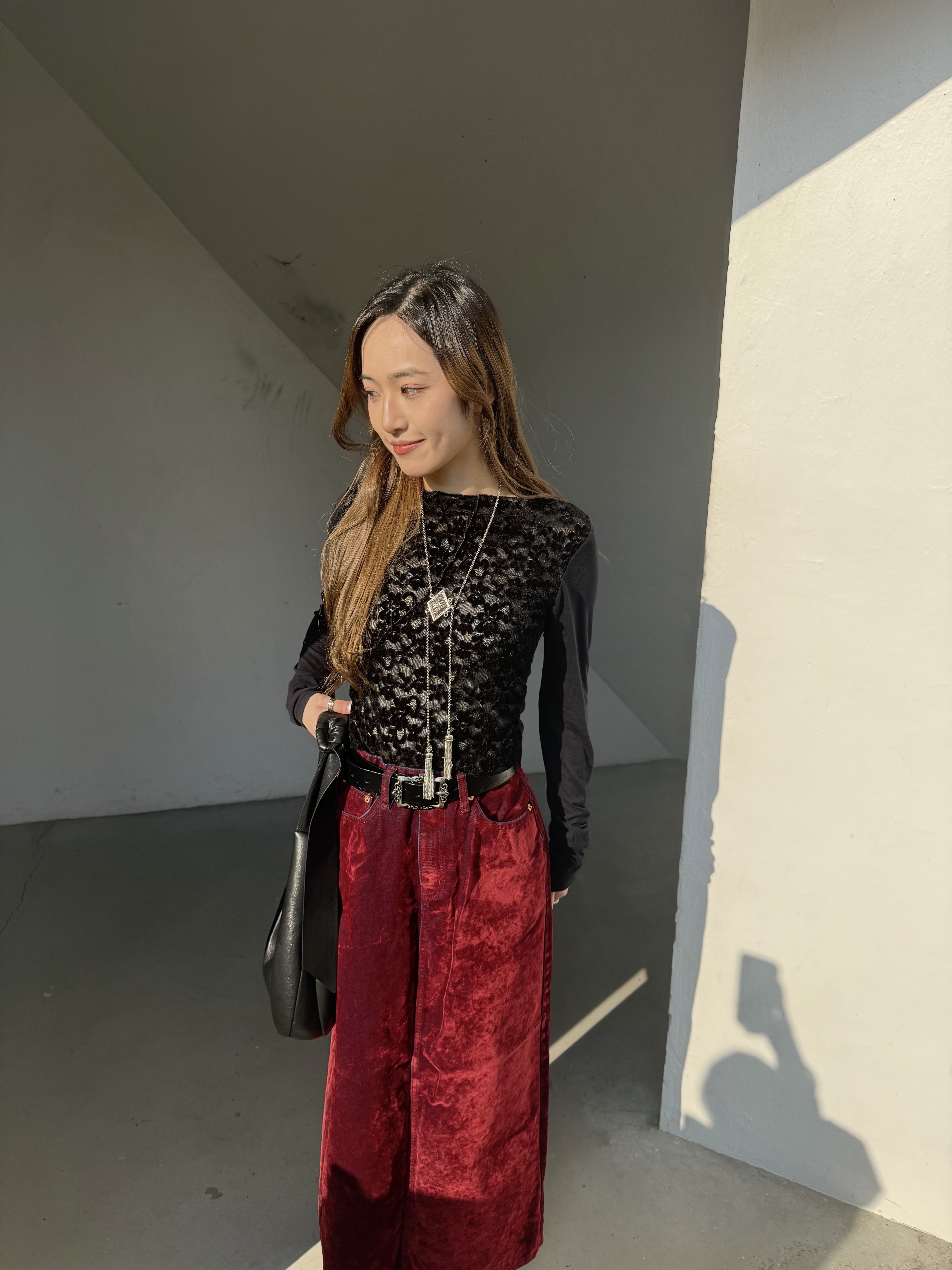 lace拼棉質花邊top