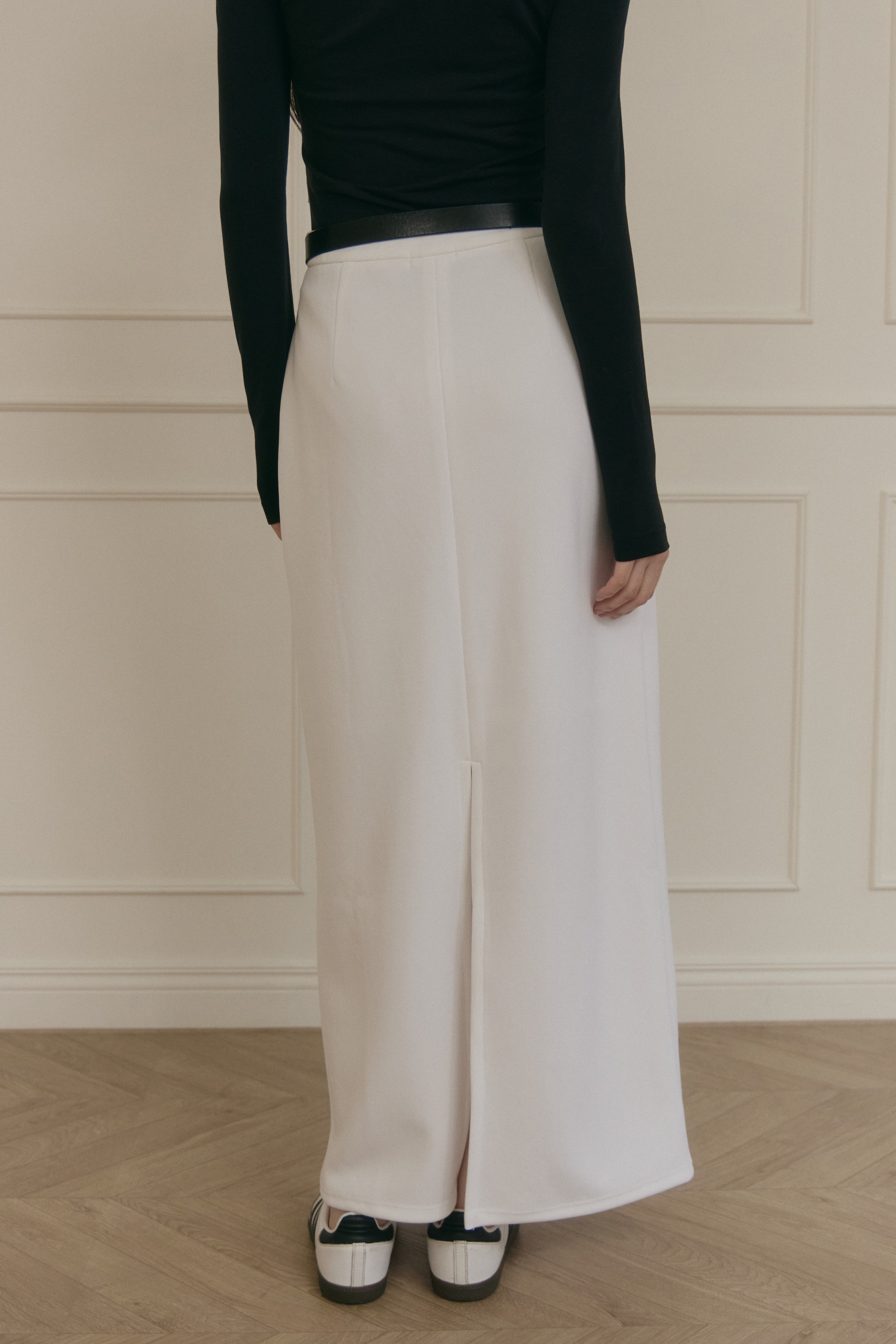 正反兩穿直筒裙- 白