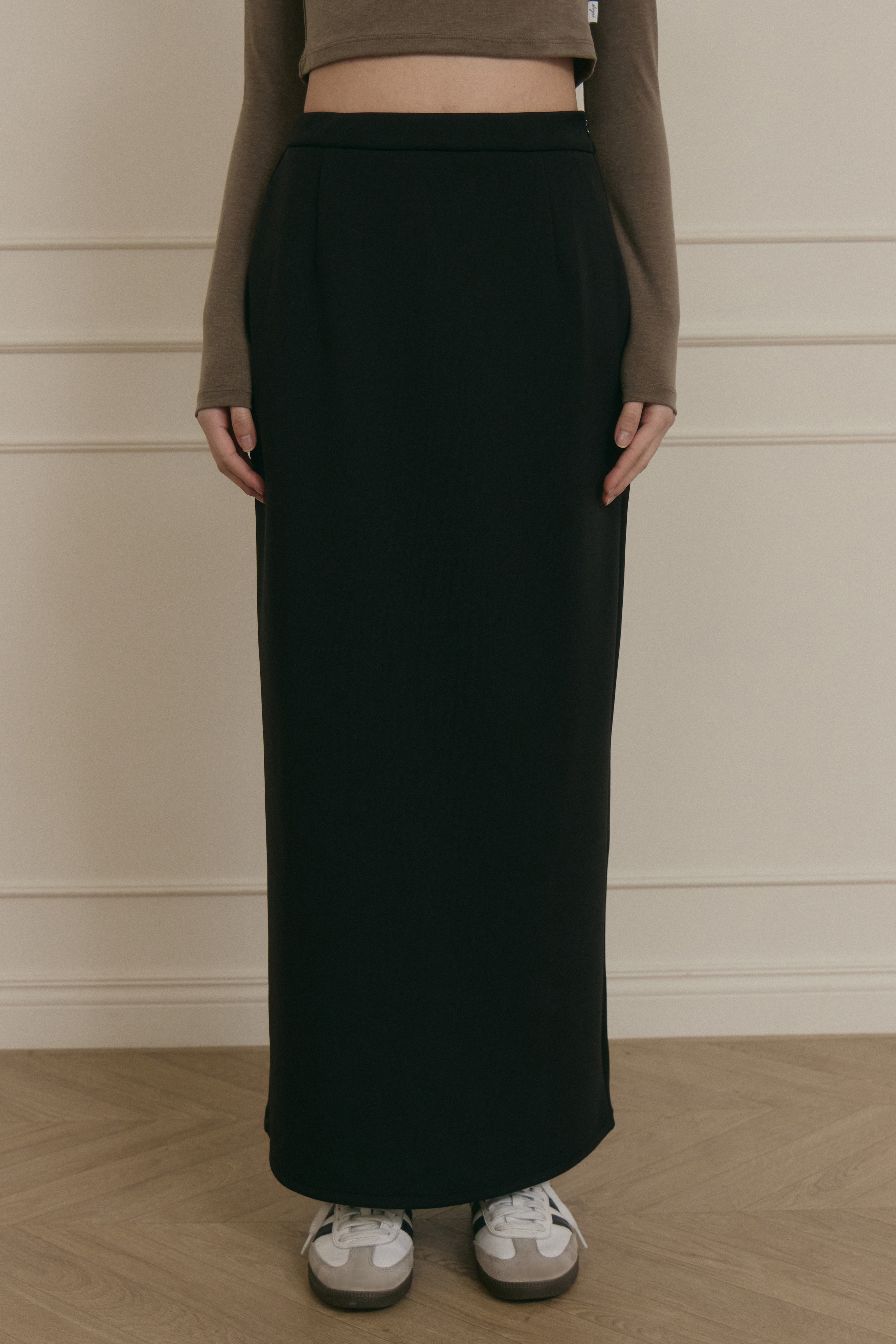 正反兩穿直筒裙- 黑