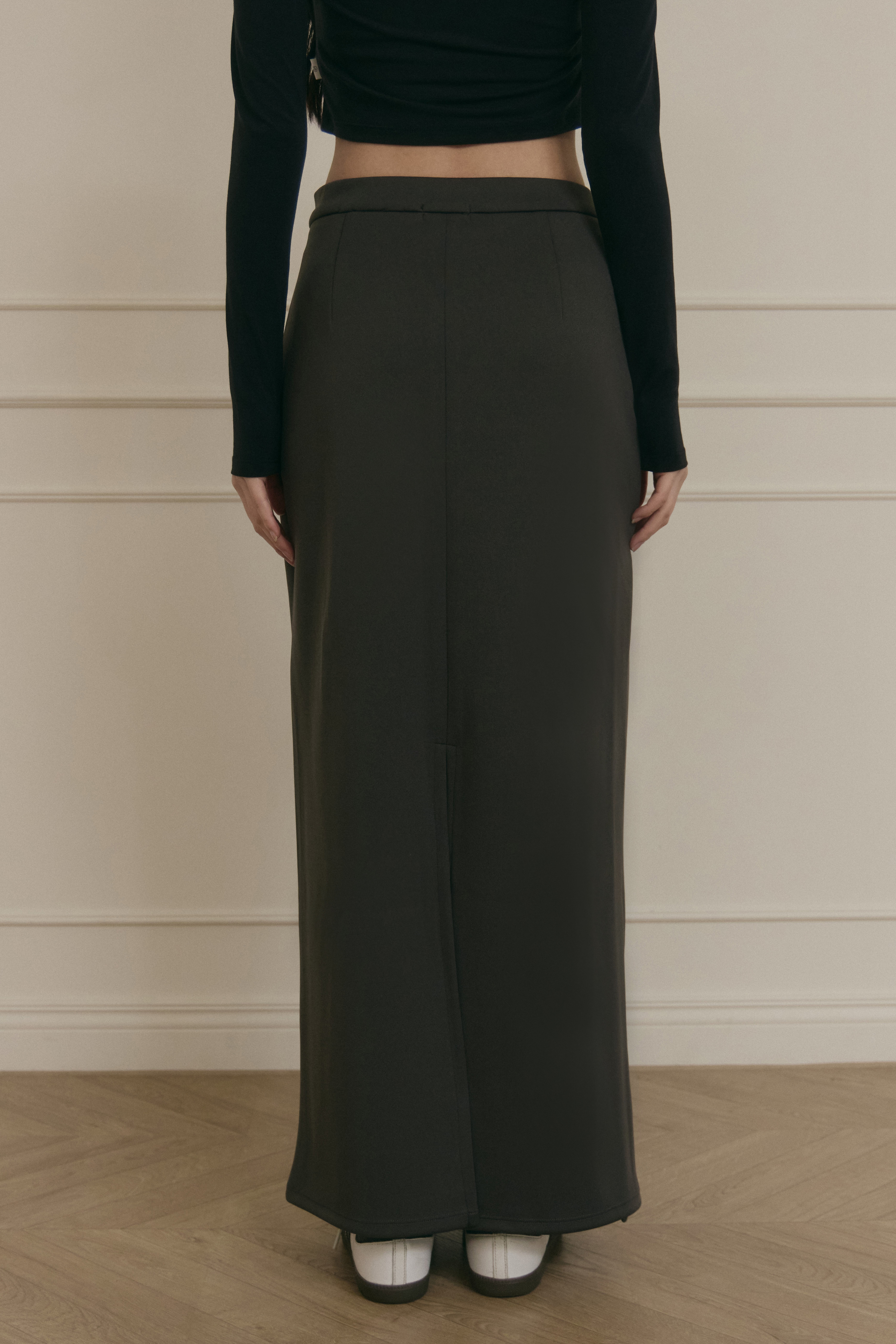 正反兩穿直筒裙- 深灰