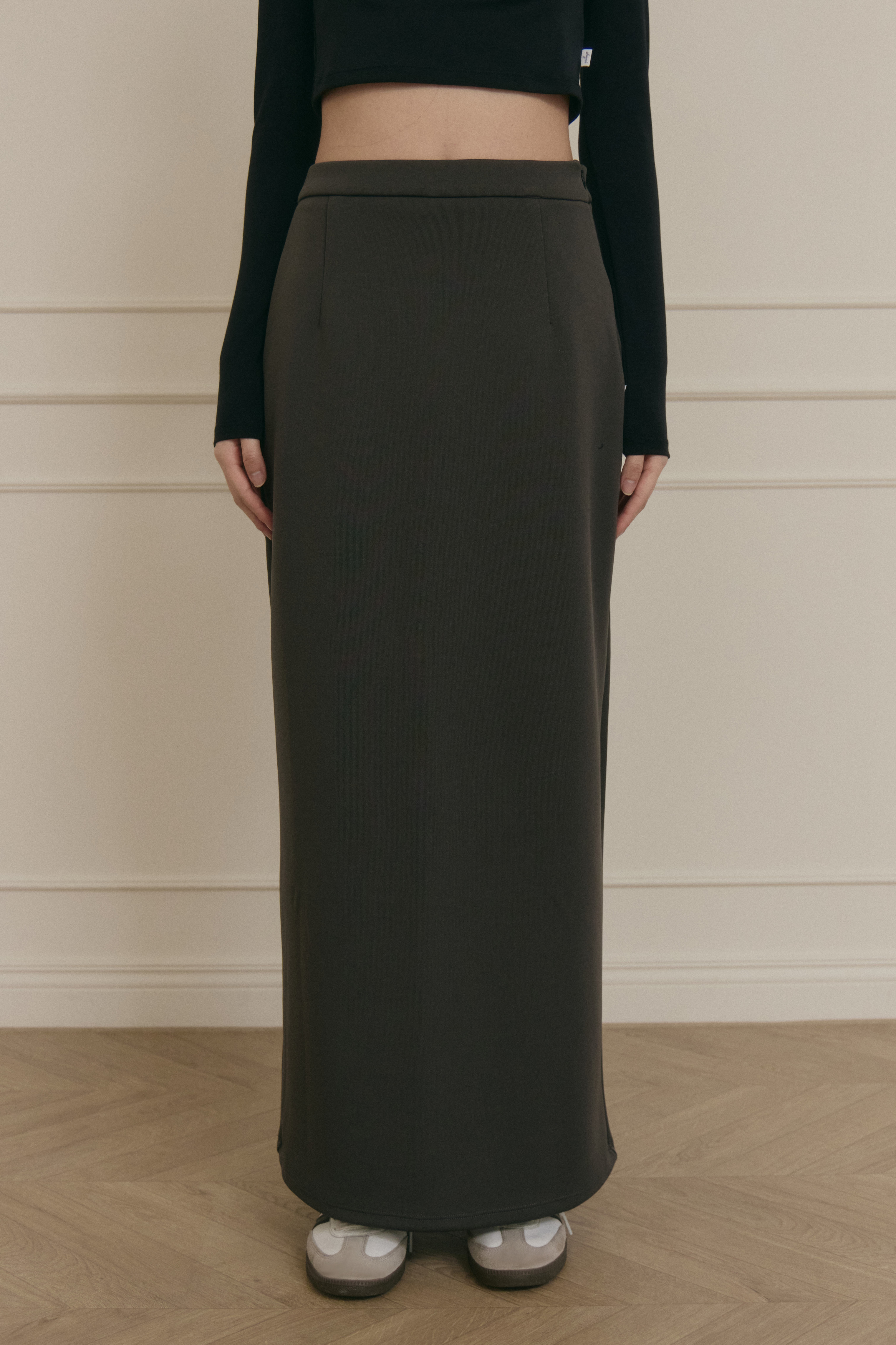 正反兩穿直筒裙- 深灰