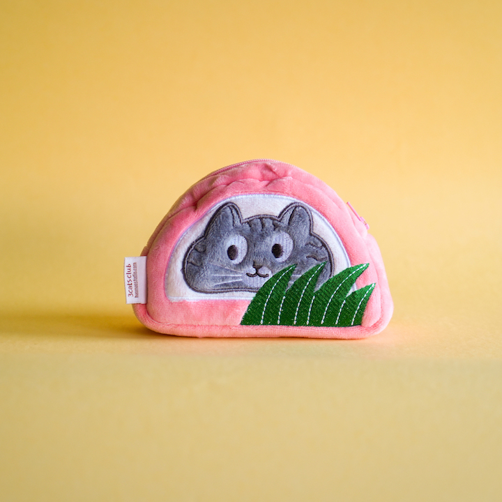 貓咪 魚板收納包 錢包｜三貓俱樂部