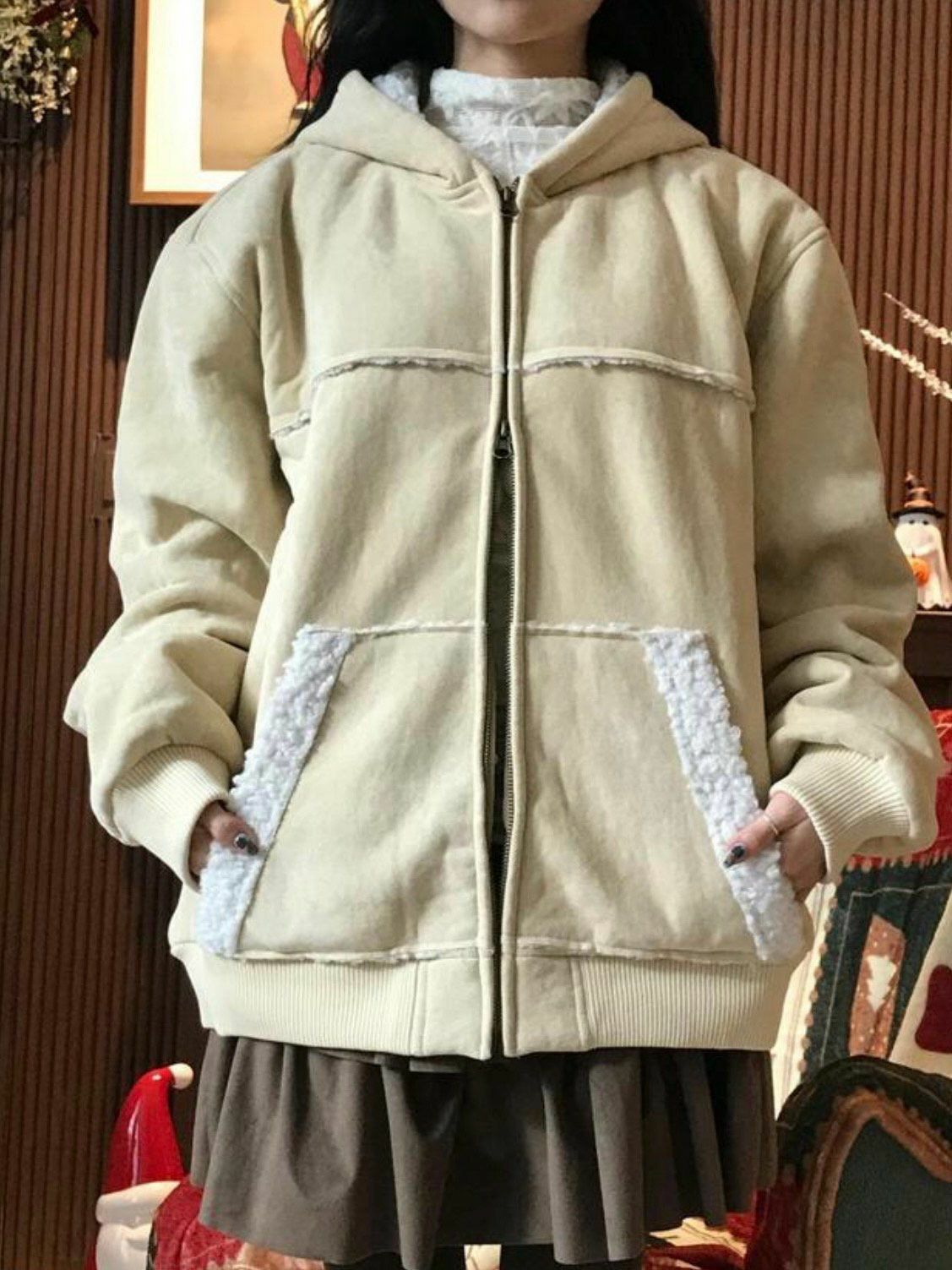 連帽拉鍊猄面褸(抓毛底) Million-016JK