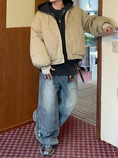 淨色拉鍊外套(夾棉) Hestory-052JK