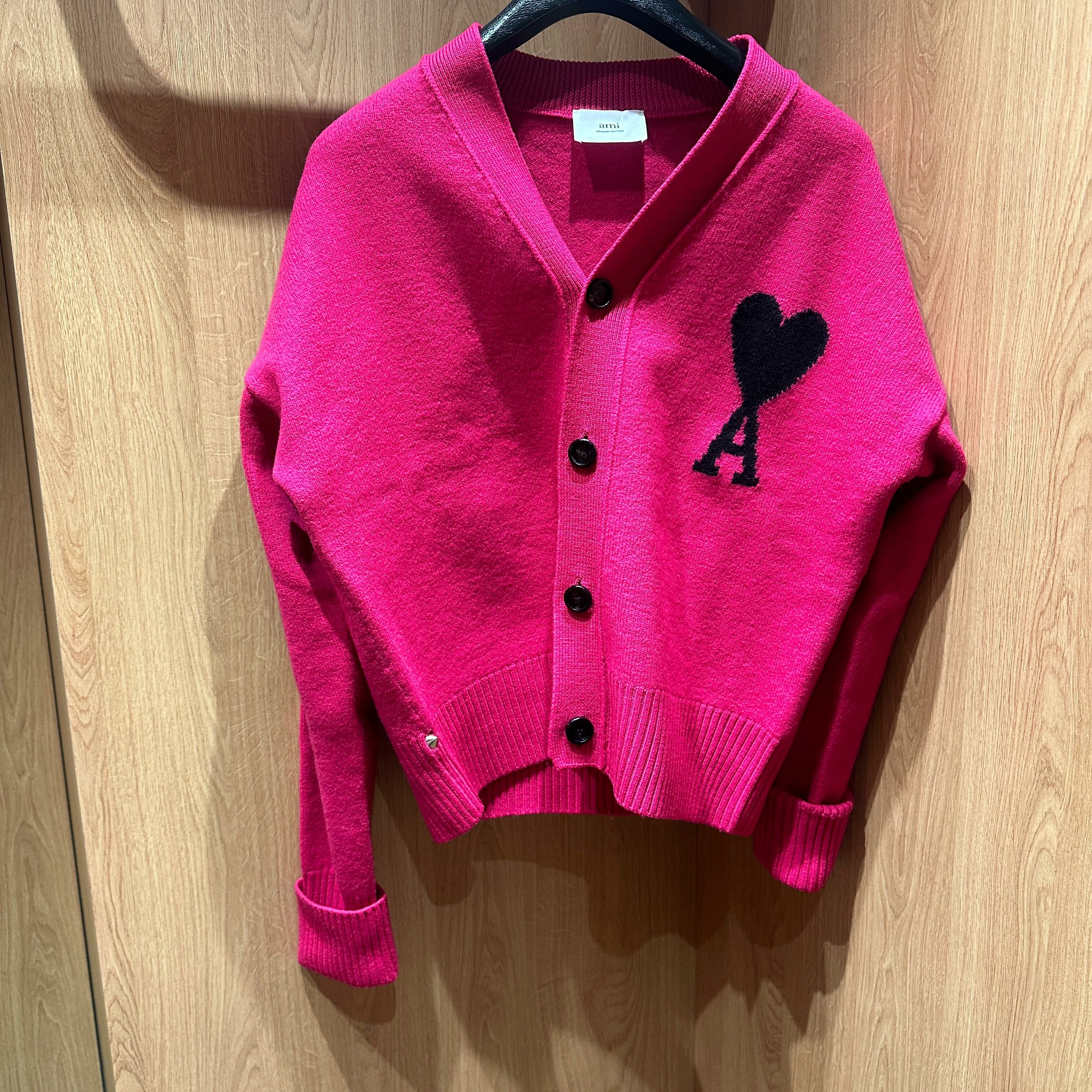 Ami Paris virgin wool thick cardigan