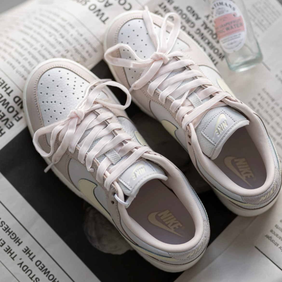 Nike Dunk Low Premium 淺粉奶油 鵝黃色 椰奶 柔粉 蝴蝶結 果凍底 低筒休閒鞋