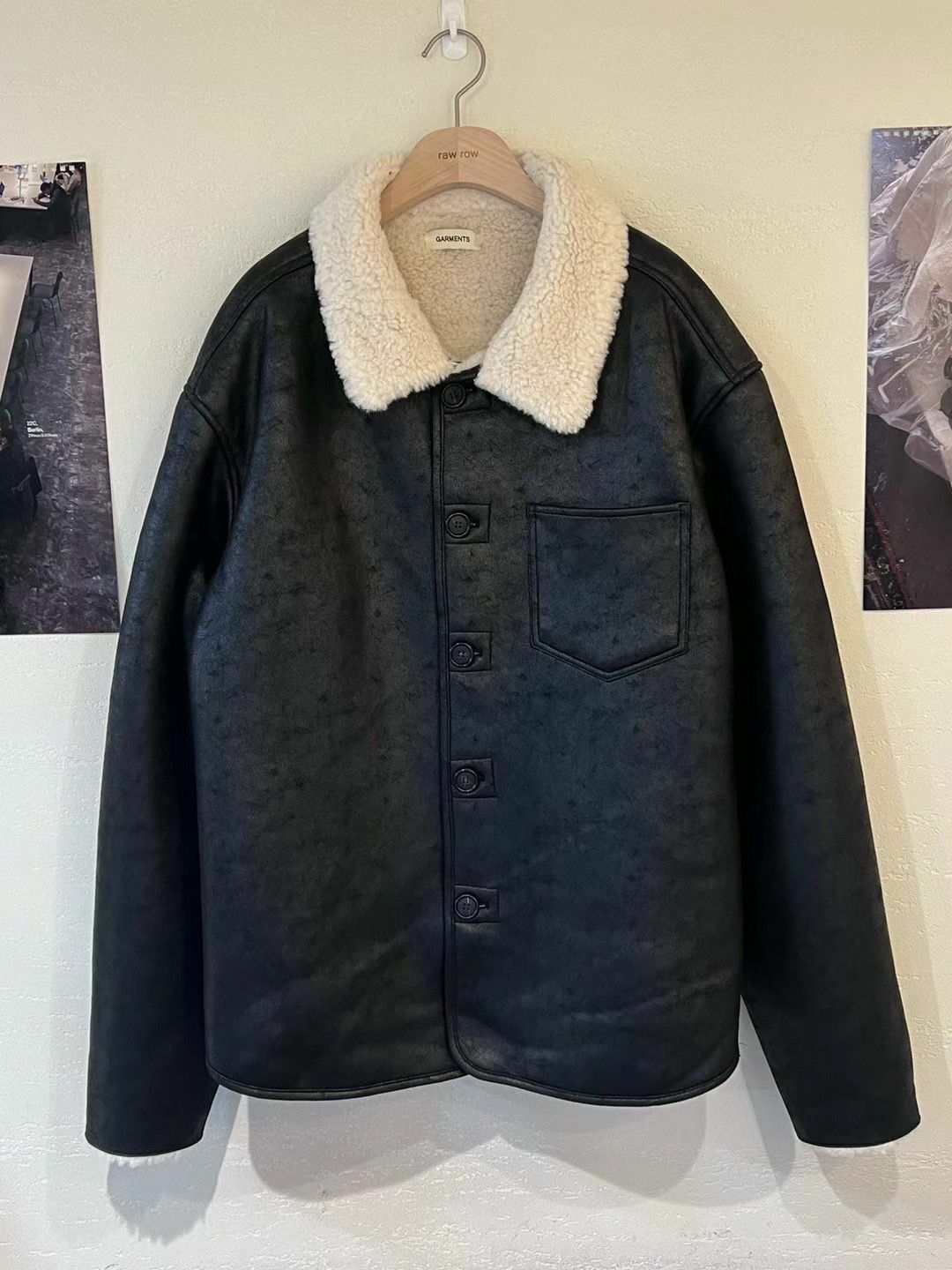 毛毛領合成皮褸(抓毛底) GARMENTS-019JK