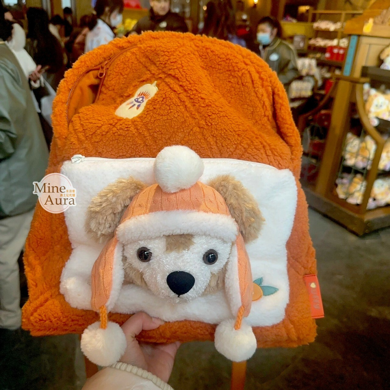 (限時特價) 2025 新春限定 達菲 Duffy 與好友們 達菲 Duffy 絨毛大頭造型 後背包 -上海迪士尼樂園