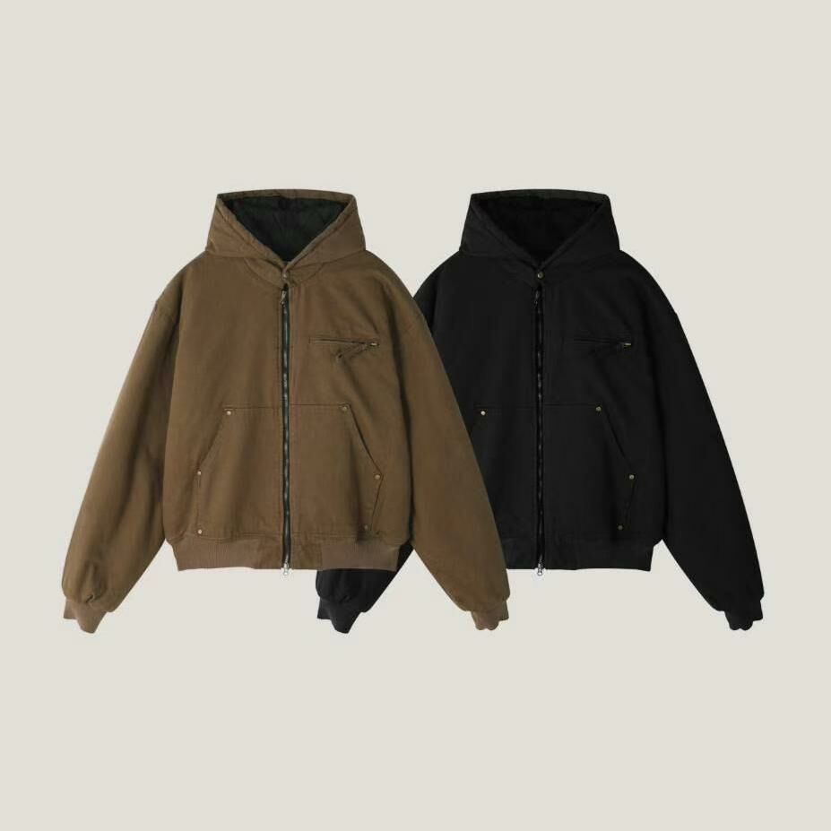 淨色連帽拉鍊外套(夾棉) RAYGUN-023JK