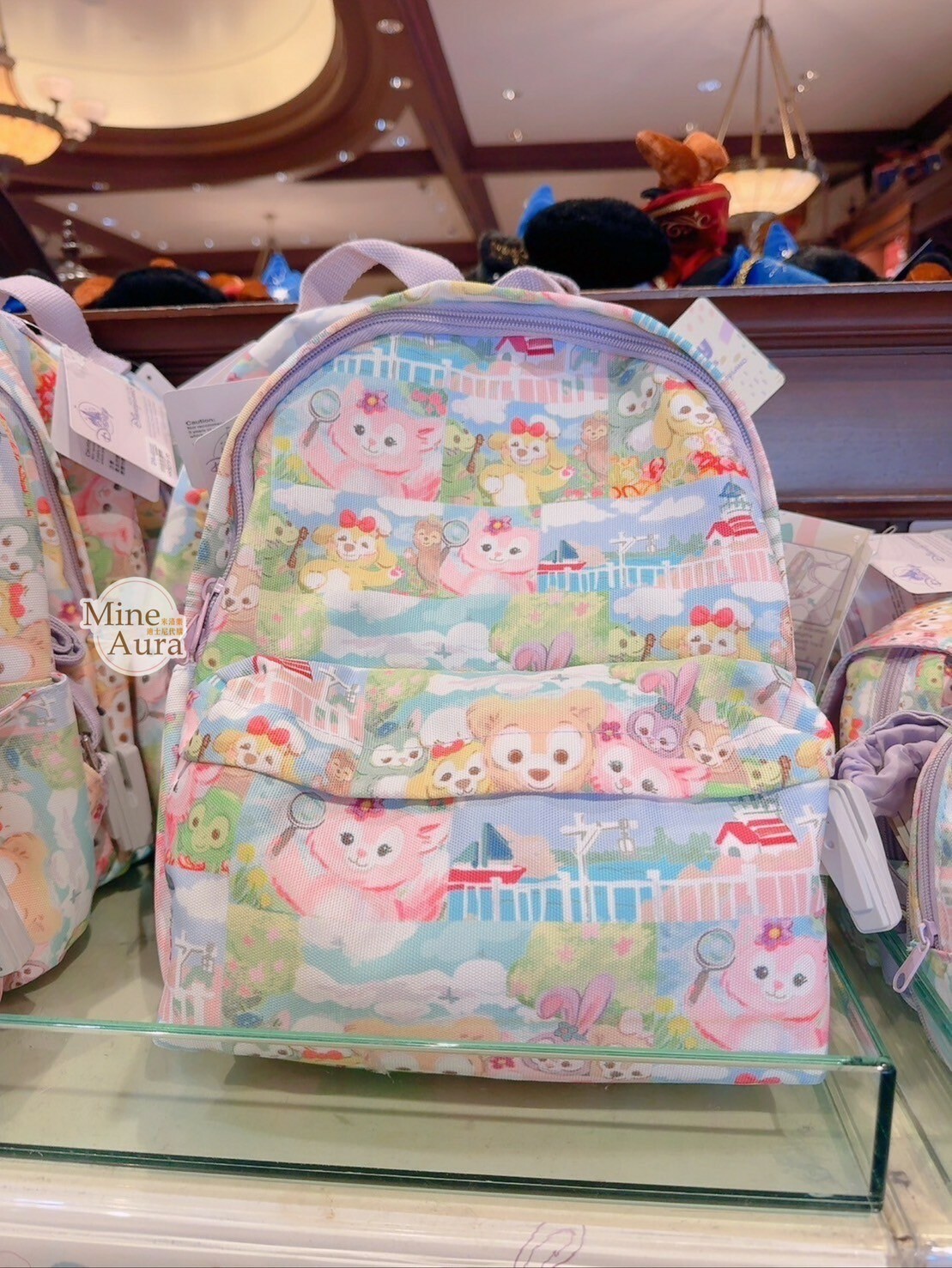 達菲 Duffy 與好友們 快樂相傳 smiles go around 滿版圖案 後背包 -香港迪士尼樂園