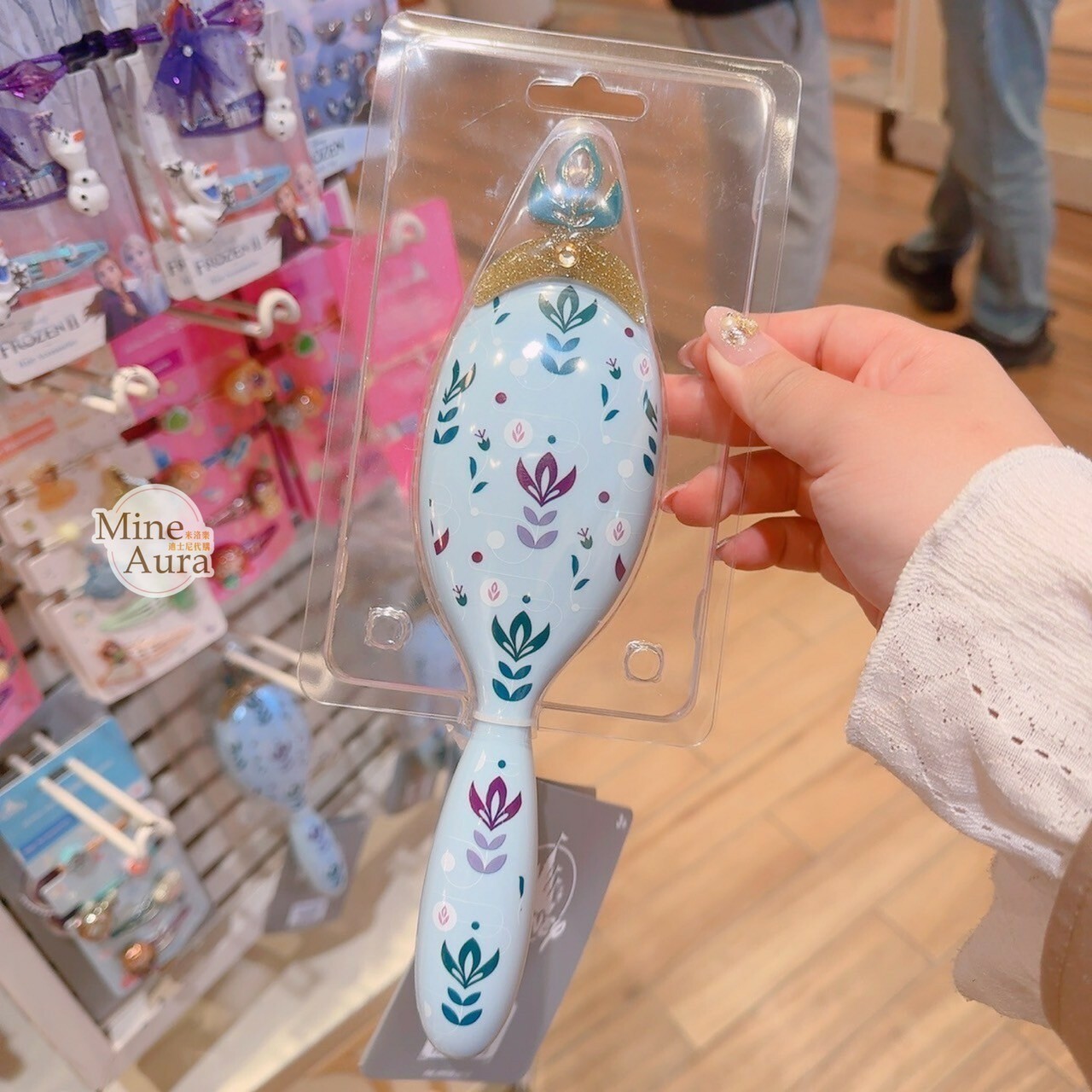 冰雪奇緣 Frozen 圖騰圖案 立體造型 梳子 美髮梳 -香港迪士尼樂園