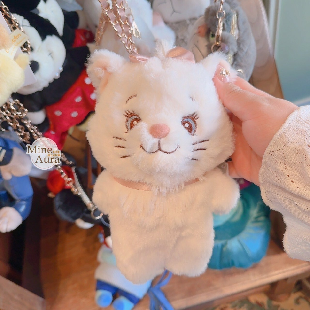 瑪莉貓 Marie 絨毛 娃娃 造型 斜背 小包 貓兒歷險記 The Aristocats -香港迪士尼樂園