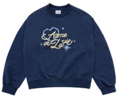 [K] ADLV SCRIPT HEART LETTERING WOMEN'S SWEATSHIRT,NAVY, 24FW-TP-SW-LG-SMW-NVY (KAV1245)