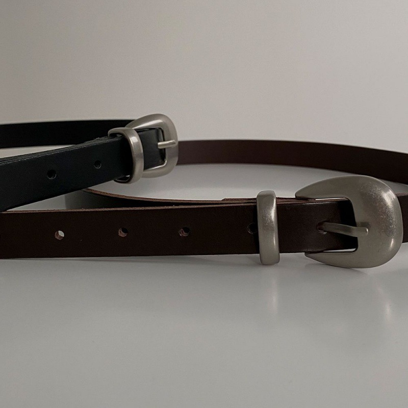 稀有霧面銀色金屬扣潮流皮帶