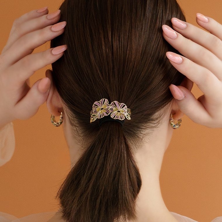 三色堇耳環/戒指/髮插