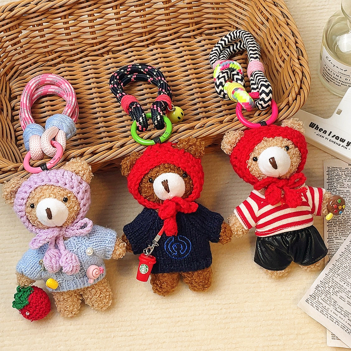 《5553》ins風手工可愛小熊掛件