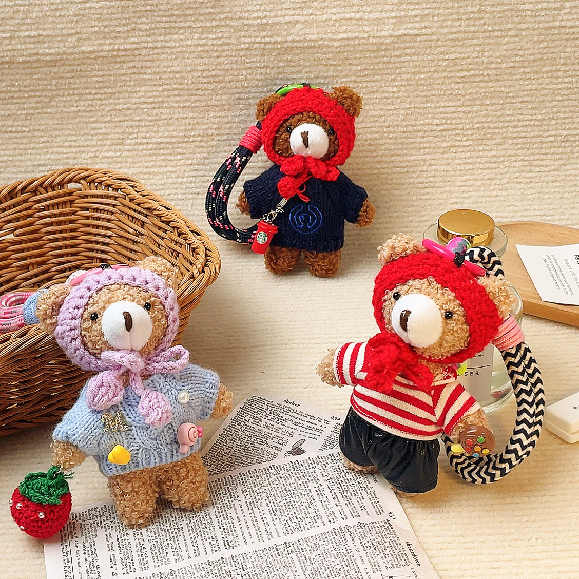 《5553》ins風手工可愛小熊掛件