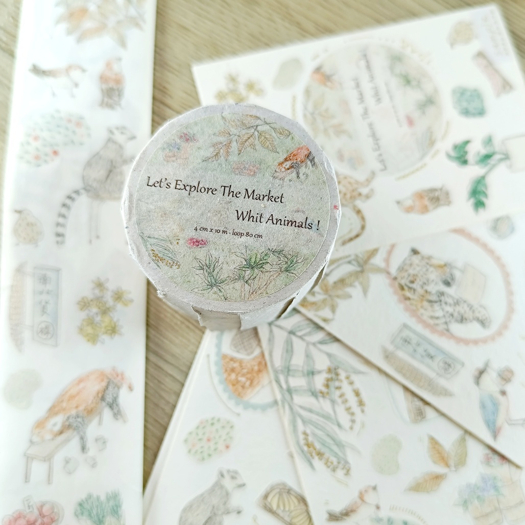 竹工凡花．跟著動物迺市仔 4cm和紙膠帶 <整捲/分裝>