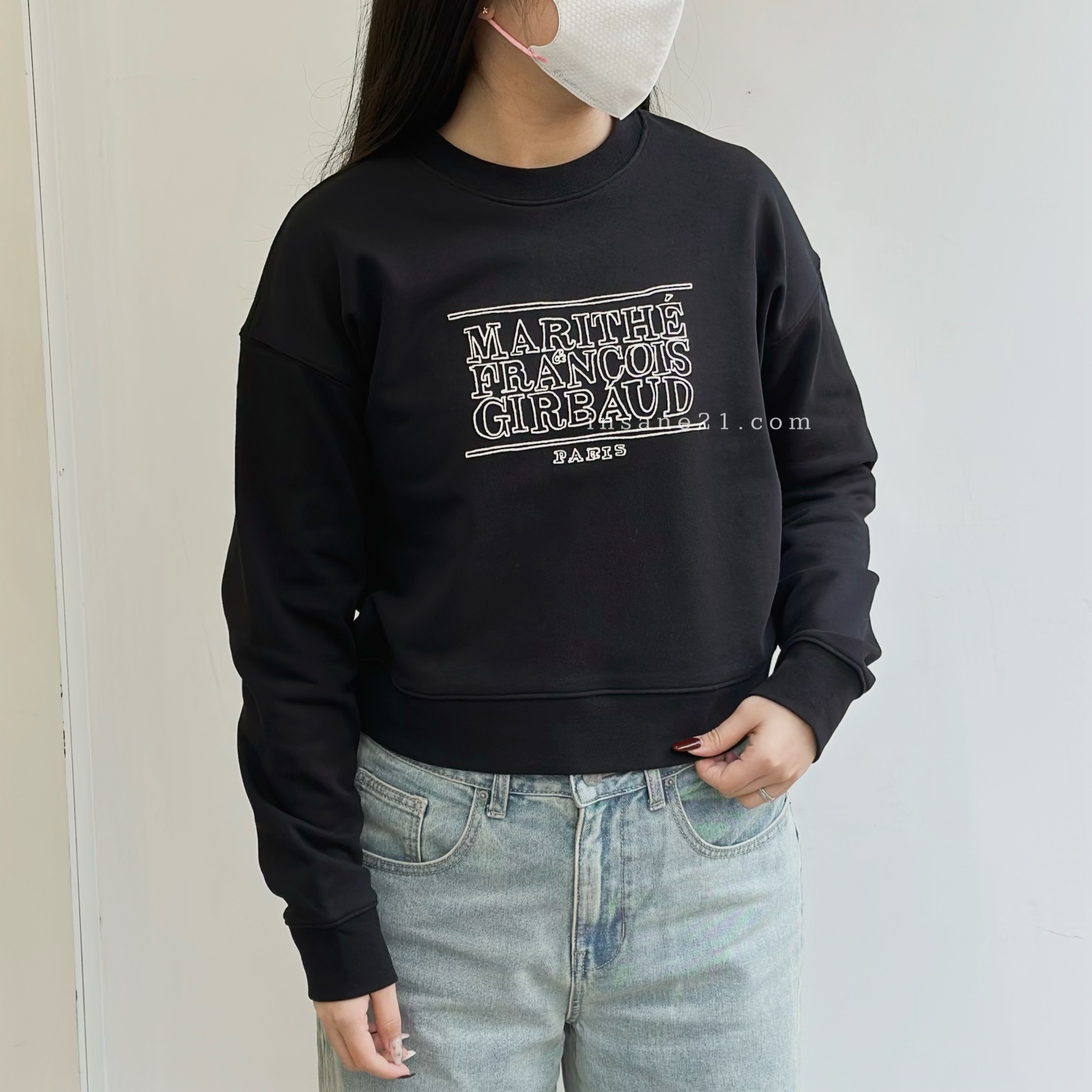 MARITHÉ FRANÇOIS GIRBAUD 空心字體 短版長袖 上衣 服飾 正韓 MFG