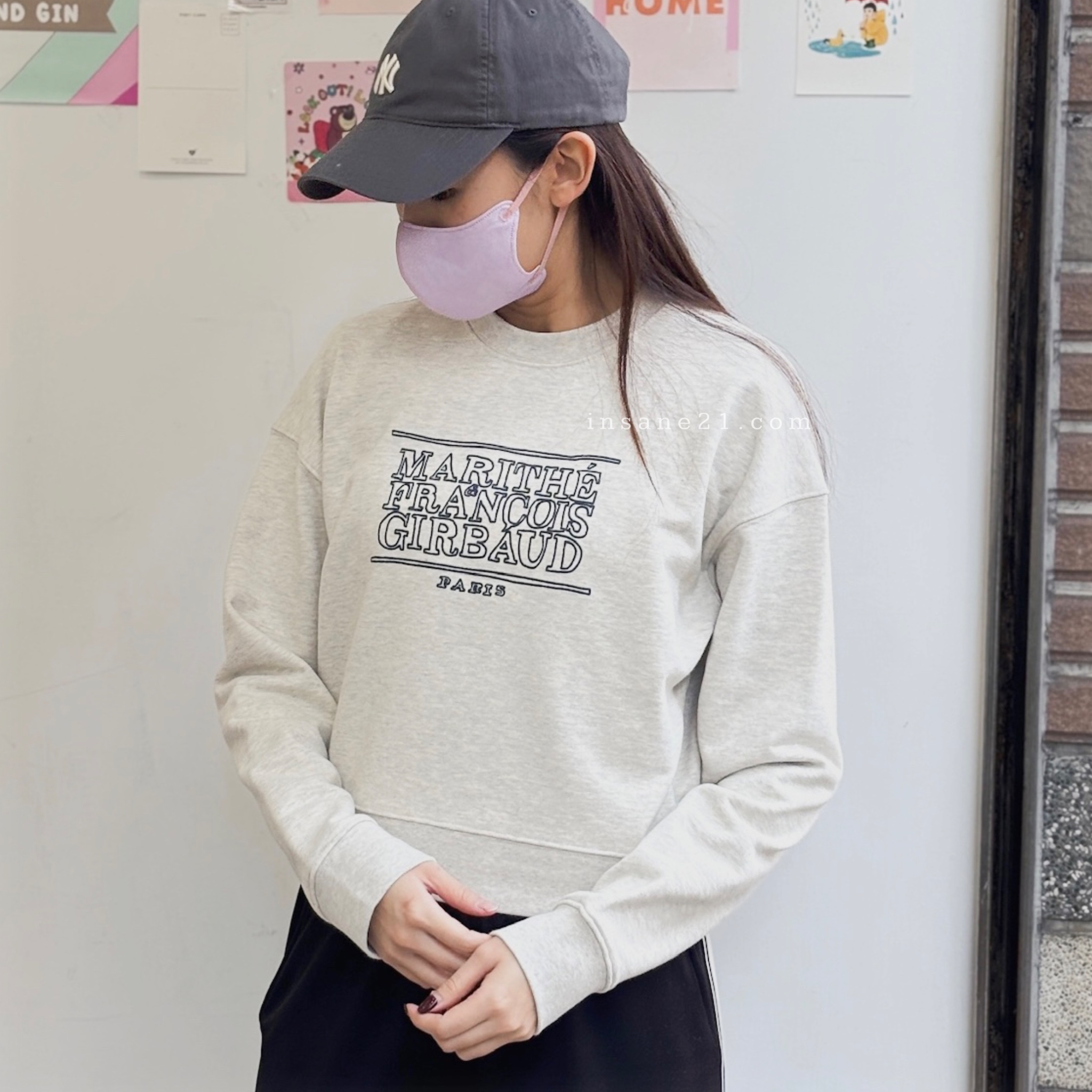 MARITHÉ FRANÇOIS GIRBAUD 空心字體 短版長袖 上衣 服飾 正韓 MFG