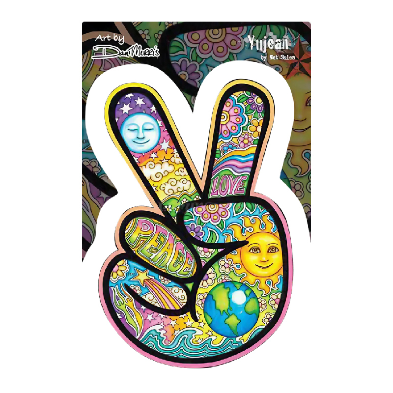 DAN MORRIS PEACE HAND INDOOR / OUTDOOR STICKER 4"X6"
