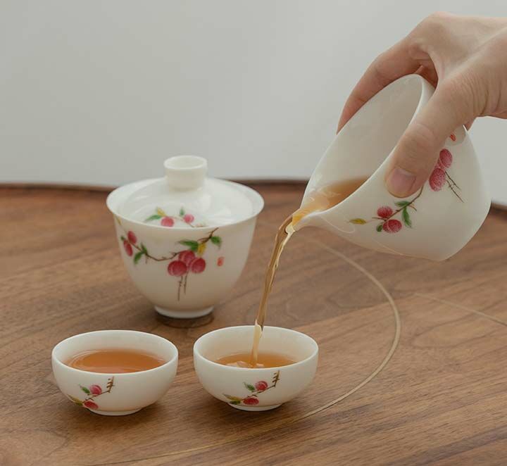 鹿港窯禮品館 │羊脂玉白瓷快客旅行茶具便攜式一壺二杯