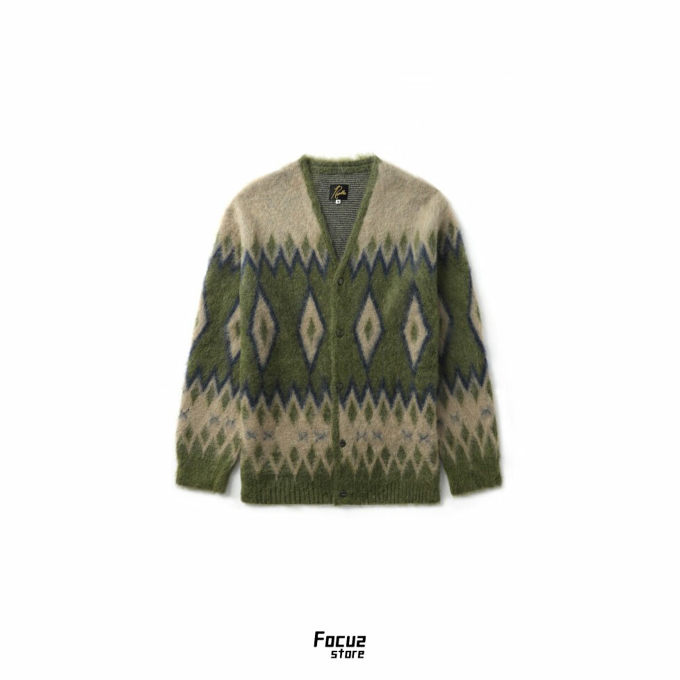 【Focus Store】預購 NEEDLES Diamond pattern cardigan "Army Green" 軍綠 開襟外套