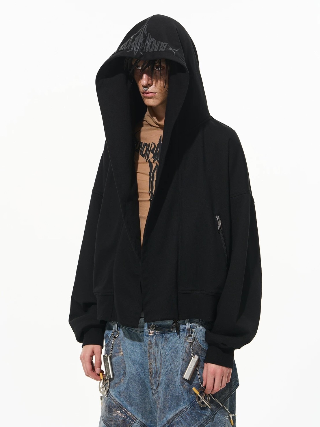 BLINDNOPLAN 帽沿立體壓印 大巫師 連帽外套