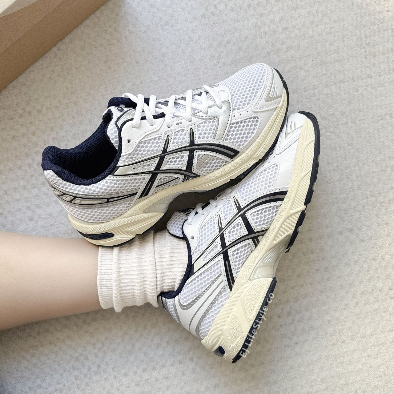 ASICS GEL-1130 奶油午夜藍 奶油白 銀色 復古 女鞋 1202A164-110  / 現＋調