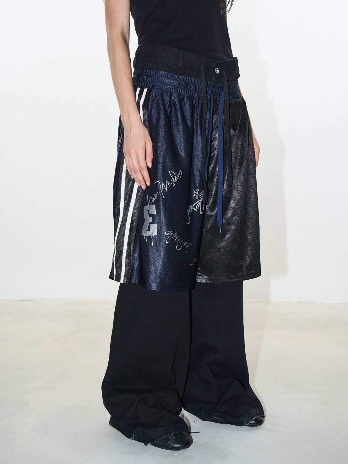 BLINDNOPLAN 運動拼接 塗鴉解構 牛仔褲