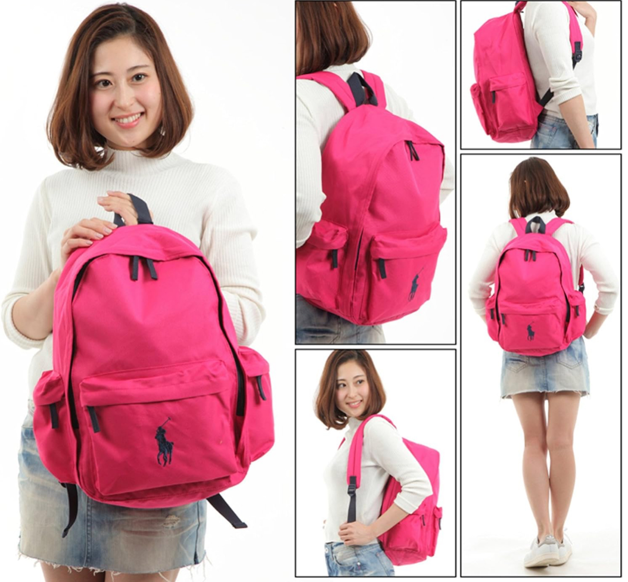 【預購】 J0112904 POLO 粉色雙肩包