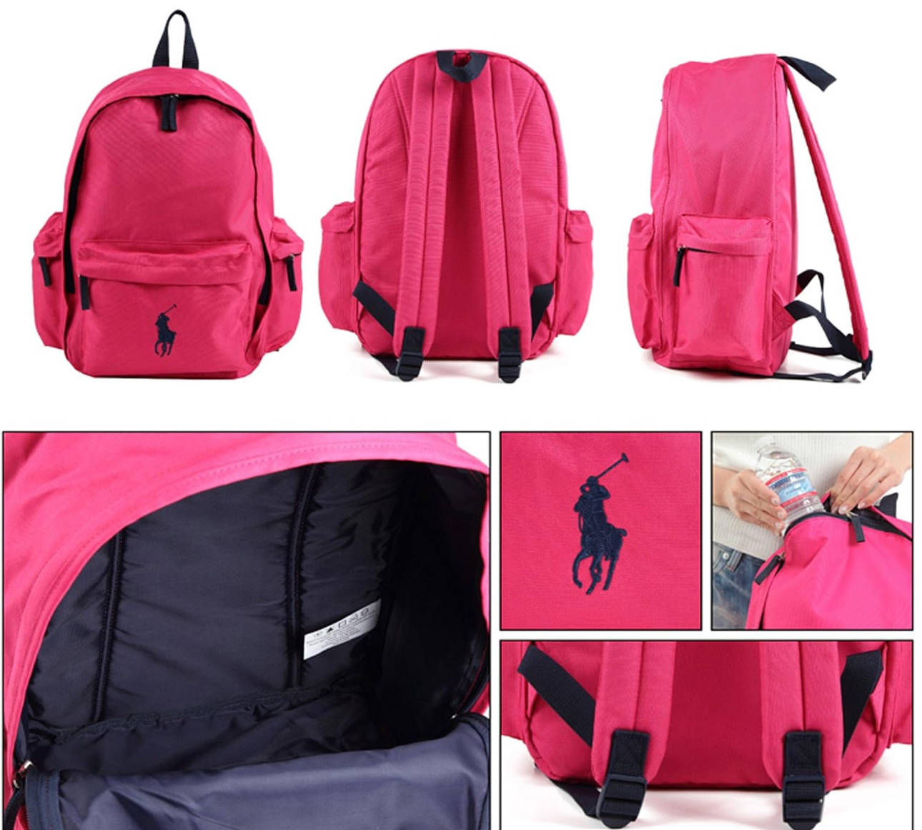 【預購】 J0112904 POLO 粉色雙肩包