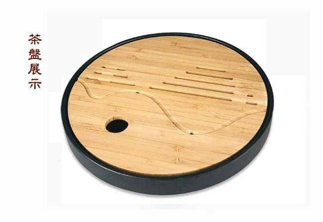 鹿港窯禮品館│五大名窯 圓形茶盤 旅行茶組