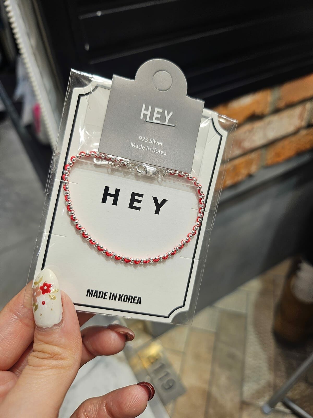 HM3436 ⚪️925 銀 紅繩手鍊