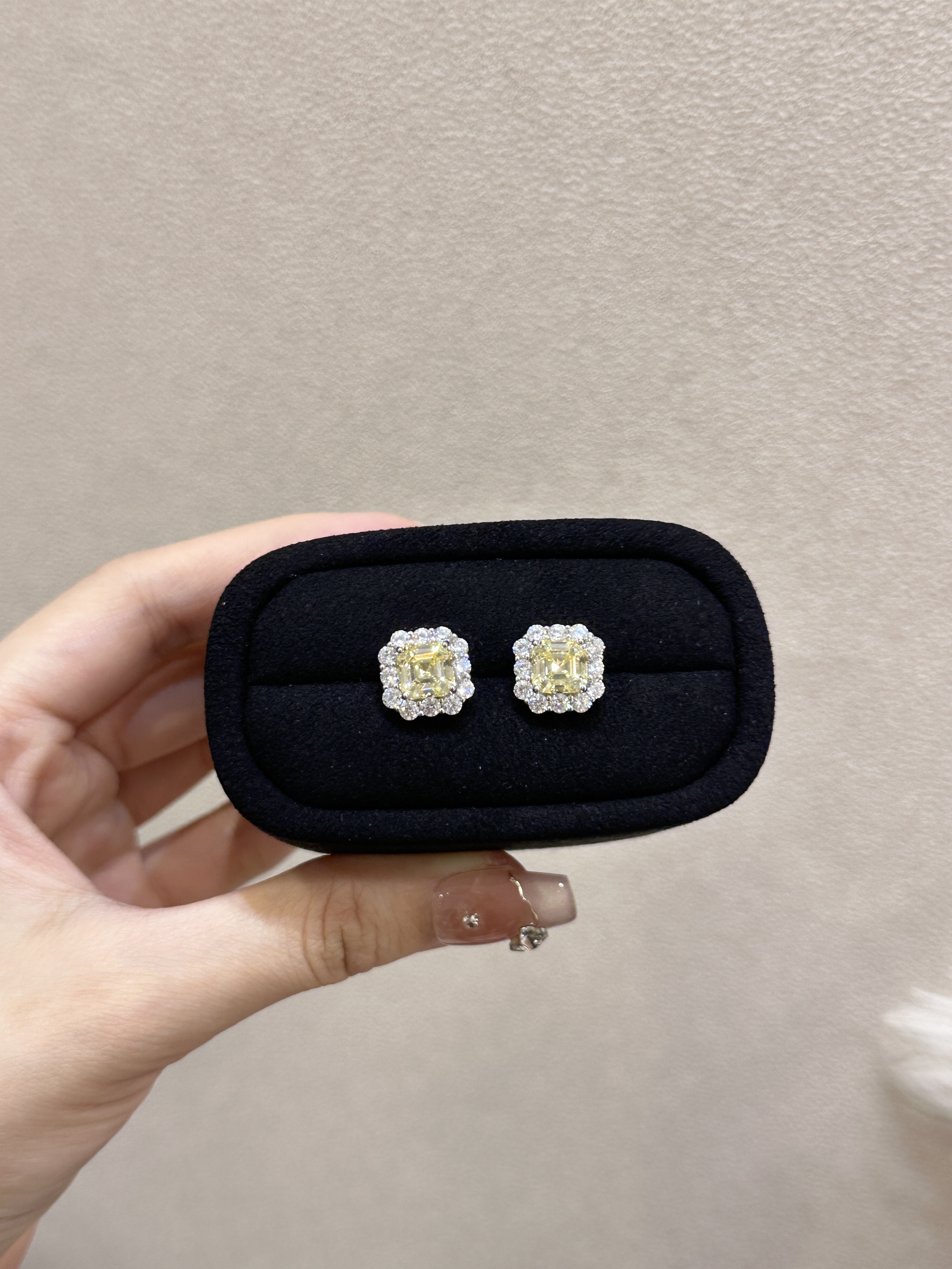 Bezel Yellow Earrings