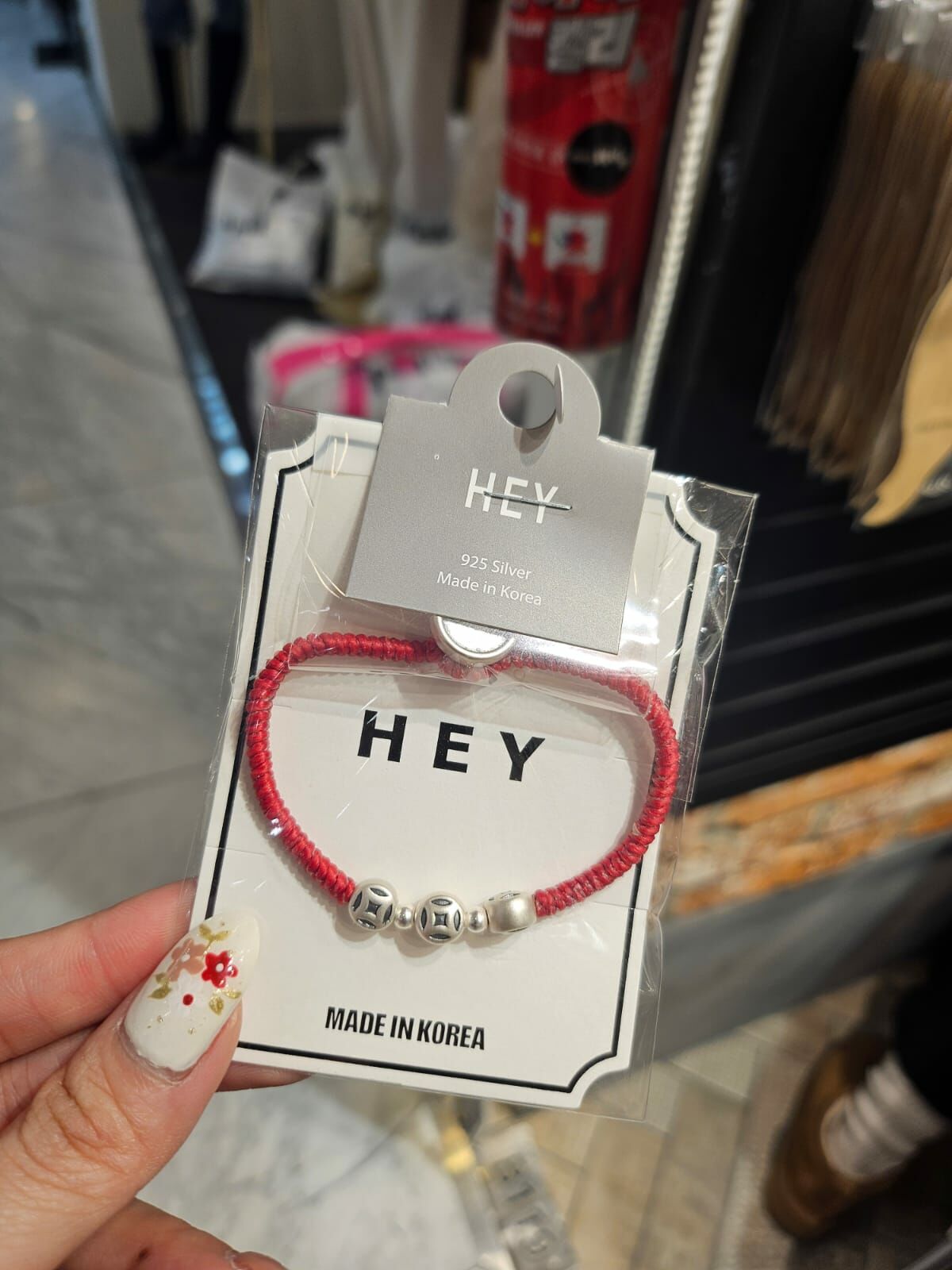 HM3443 ⚪️925 銀幣紅繩手鍊