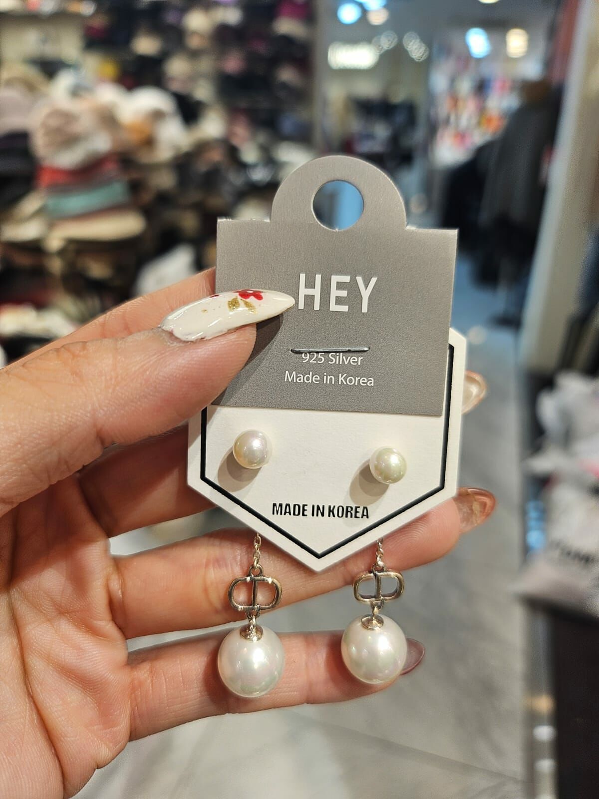 HM3451 ⚪️925 銀 大牌珍珠耳環