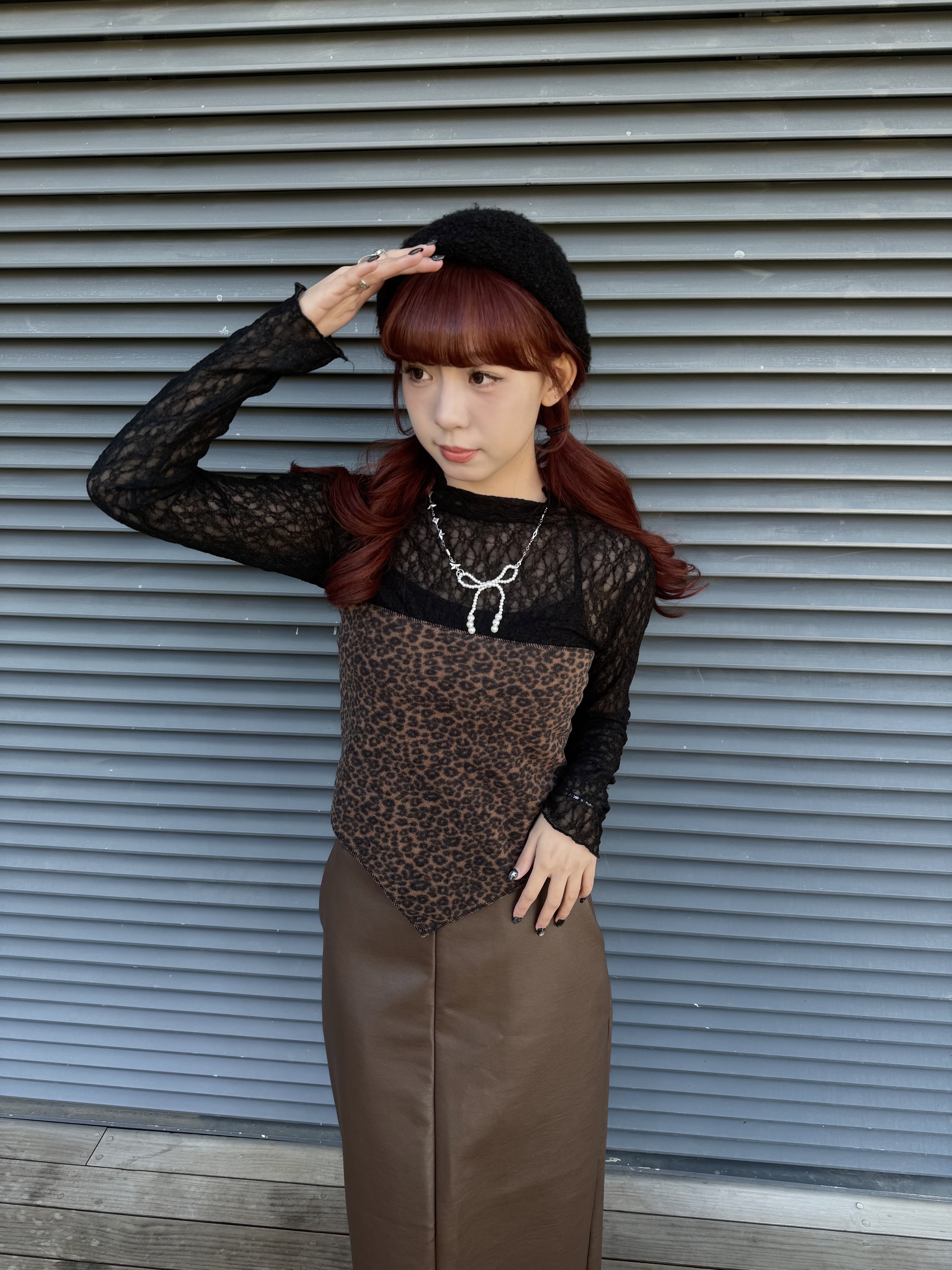 [兩色入] 多用豹紋頭巾/ Top ( Brown )